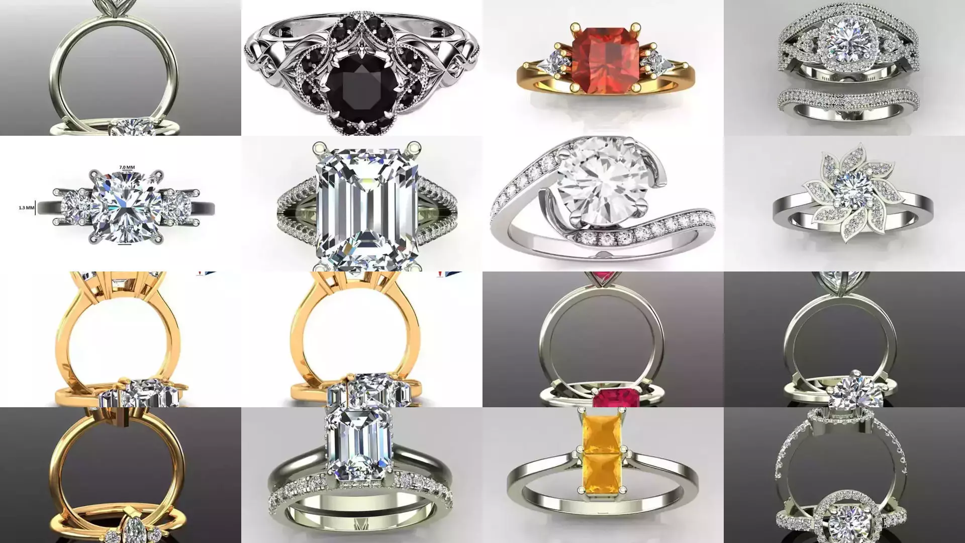 2028 Solitaire rings models 3D Model Collection_178