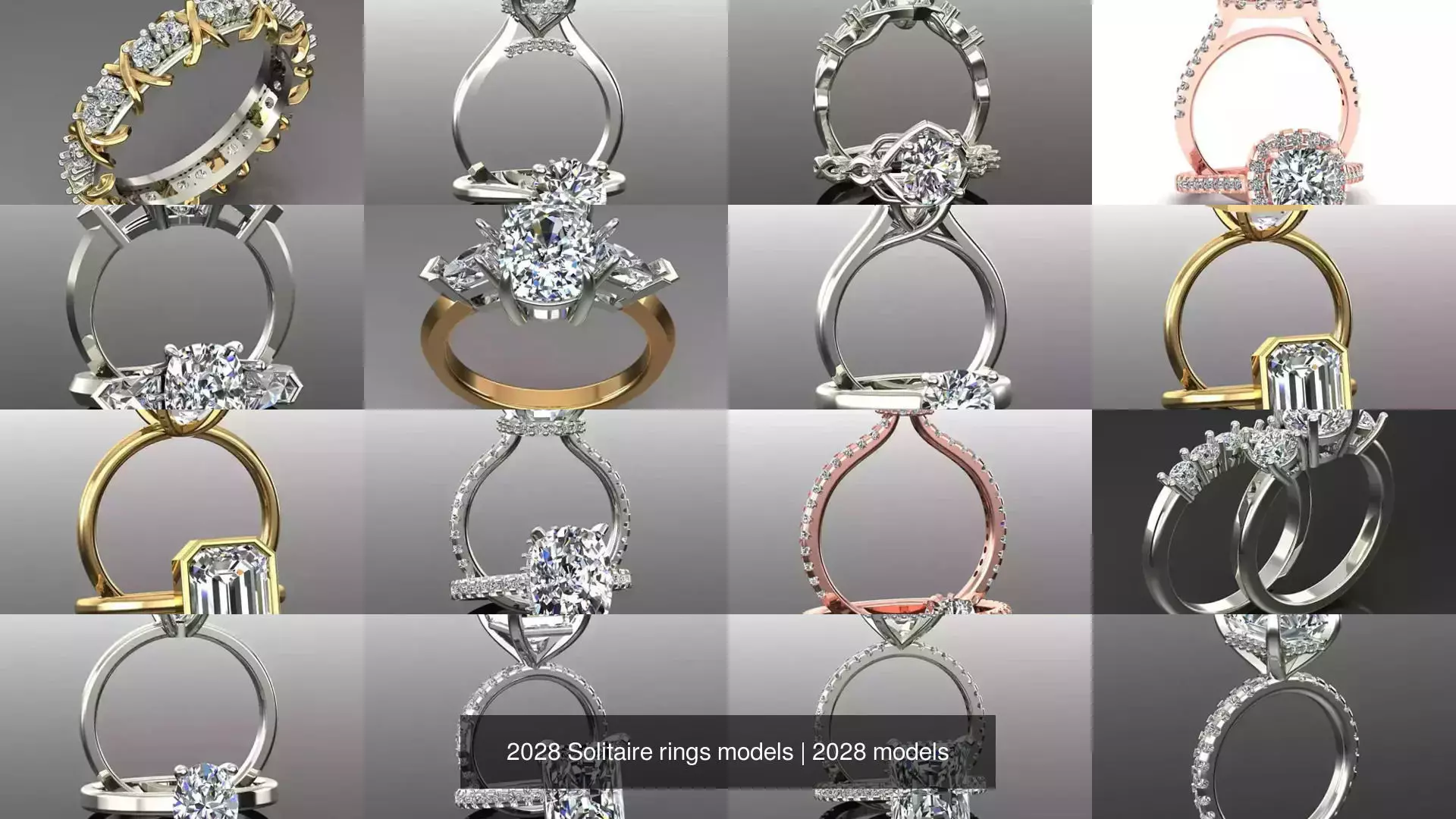 2028 Solitaire rings models 3D Model Collection_5
