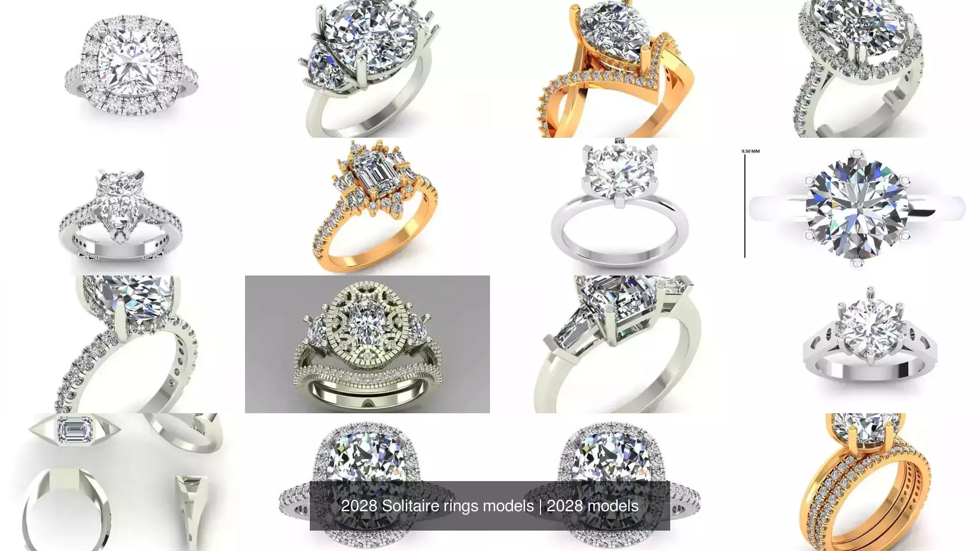 2028 Solitaire rings models 3D Model Collection_166