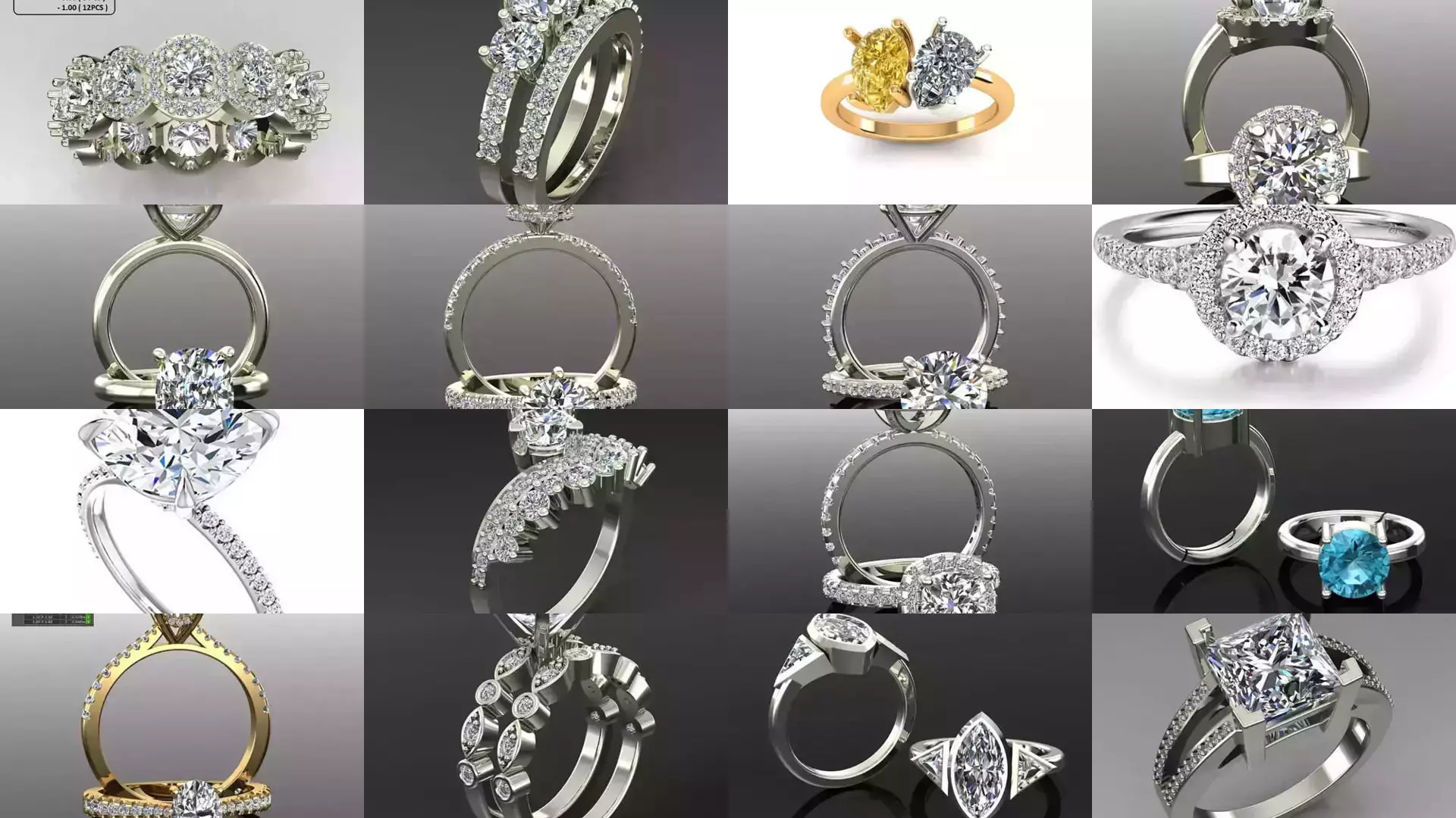 2028 Solitaire rings models 3D Model Collection_123