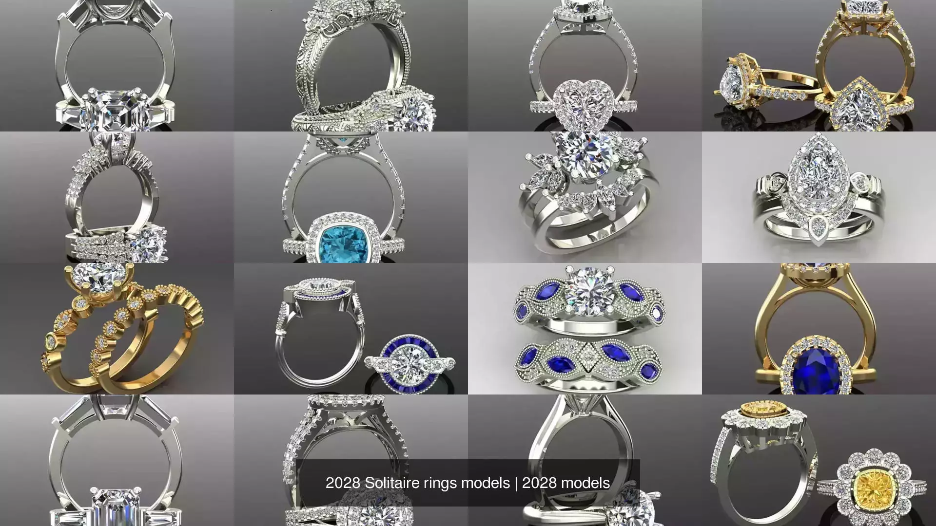 2028 Solitaire rings models 3D Model Collection_285