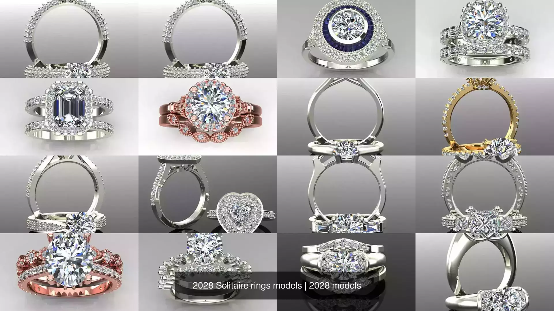 2028 Solitaire rings models 3D Model Collection_364