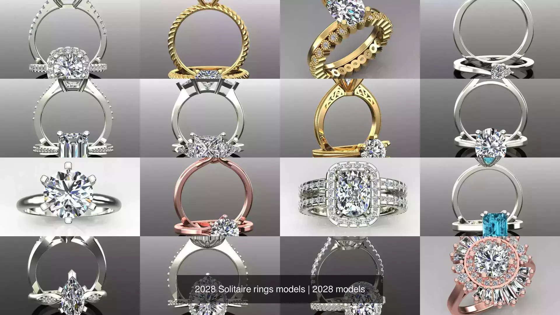 2028 Solitaire rings models 3D Model Collection_335