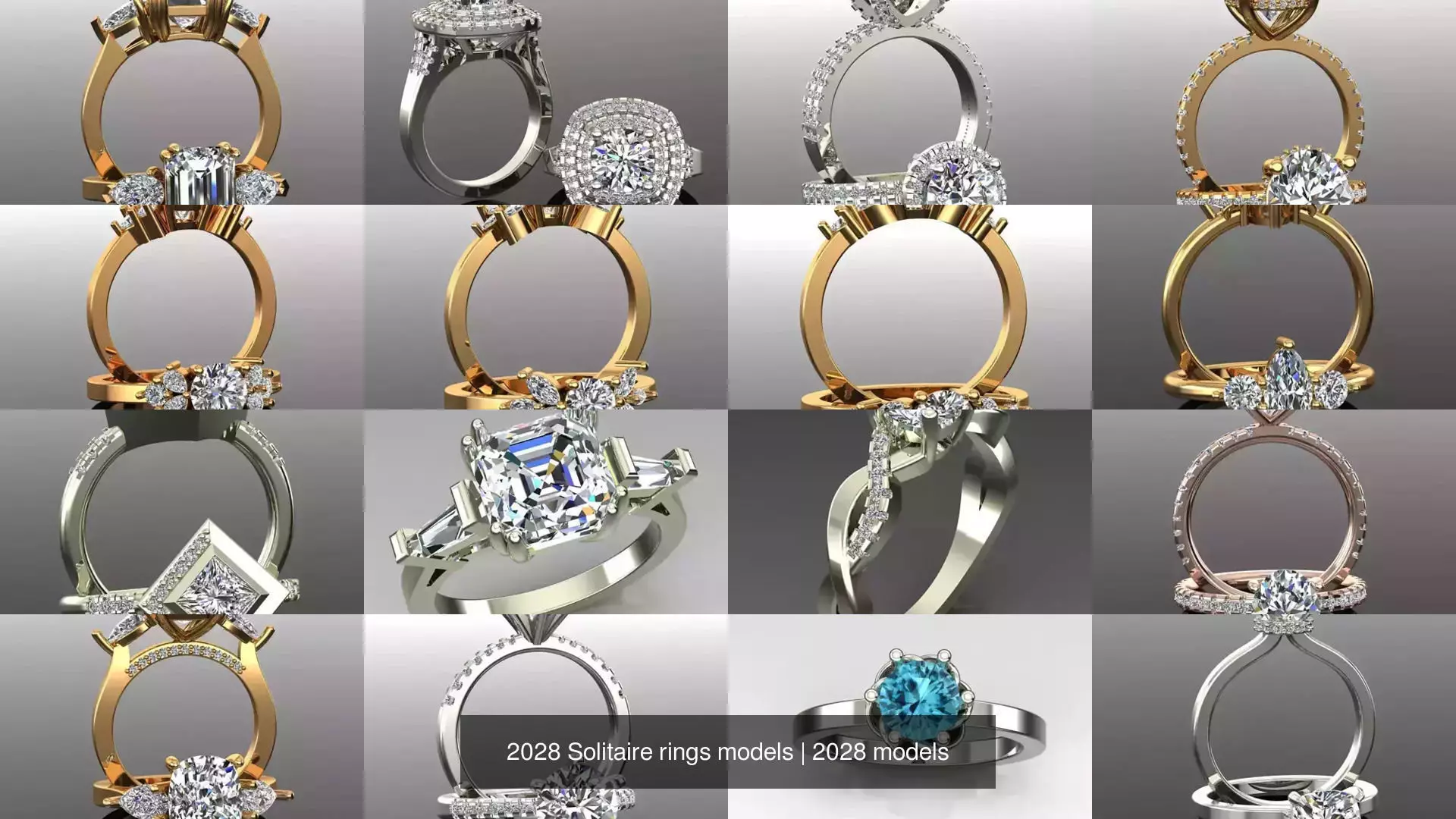 2028 Solitaire rings models 3D Model Collection_44