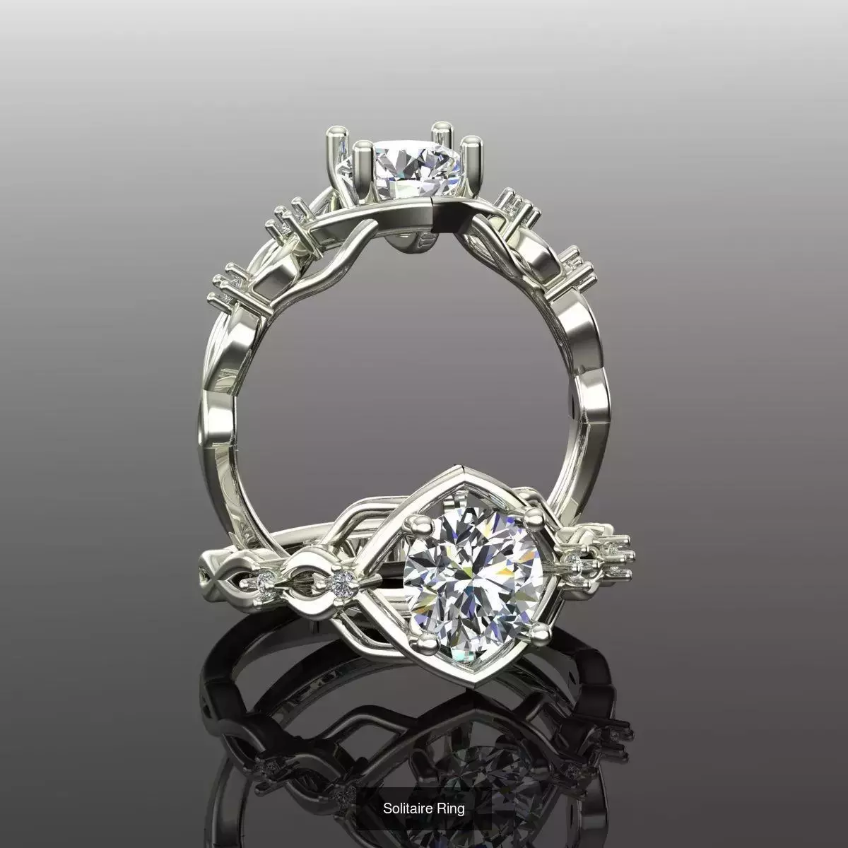 2028 Solitaire rings models 3D Model Collection_207
