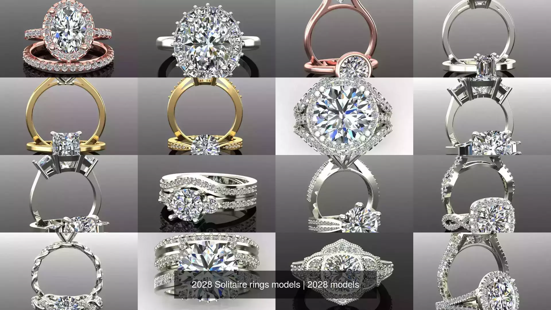 2028 Solitaire rings models 3D Model Collection_320