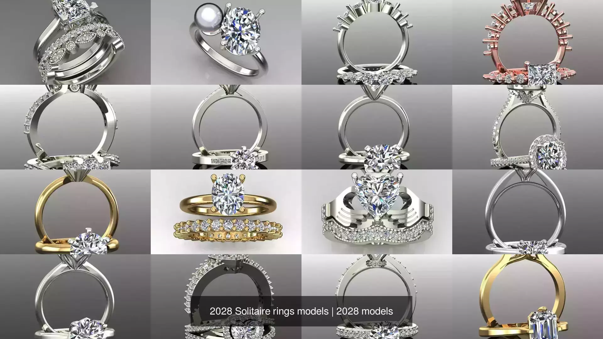2028 Solitaire rings models 3D Model Collection_9