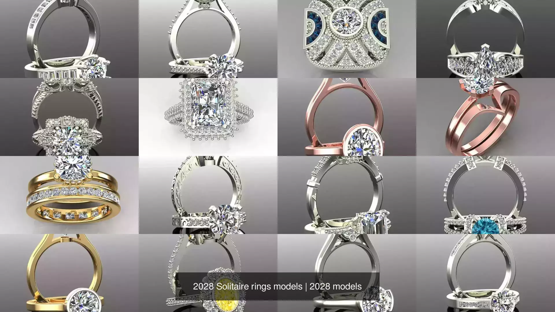2028 Solitaire rings models 3D Model Collection_365