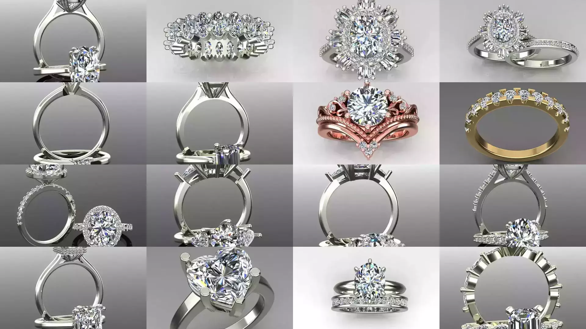 2028 Solitaire rings models 3D Model Collection_88