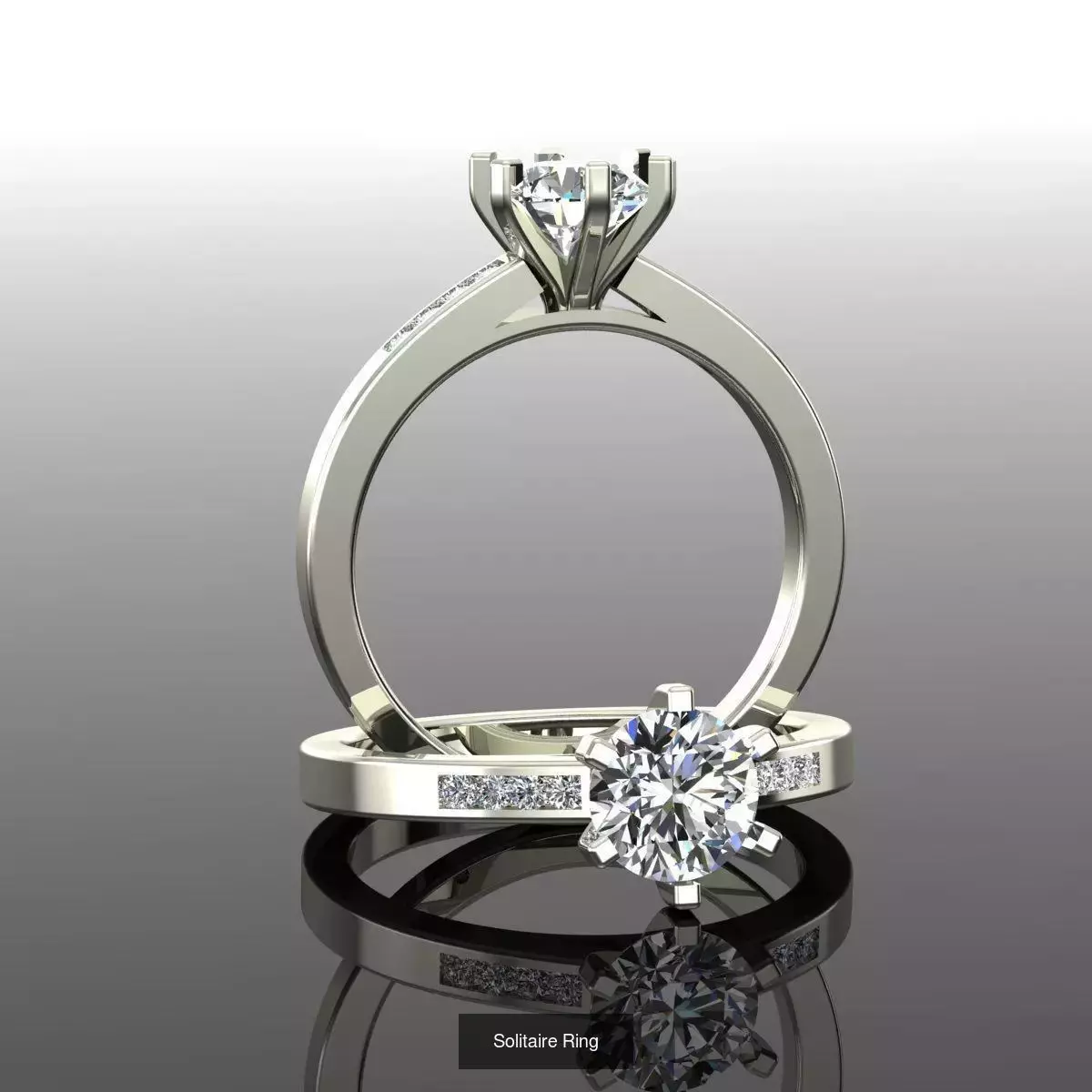 2028 Solitaire rings models 3D Model Collection_310
