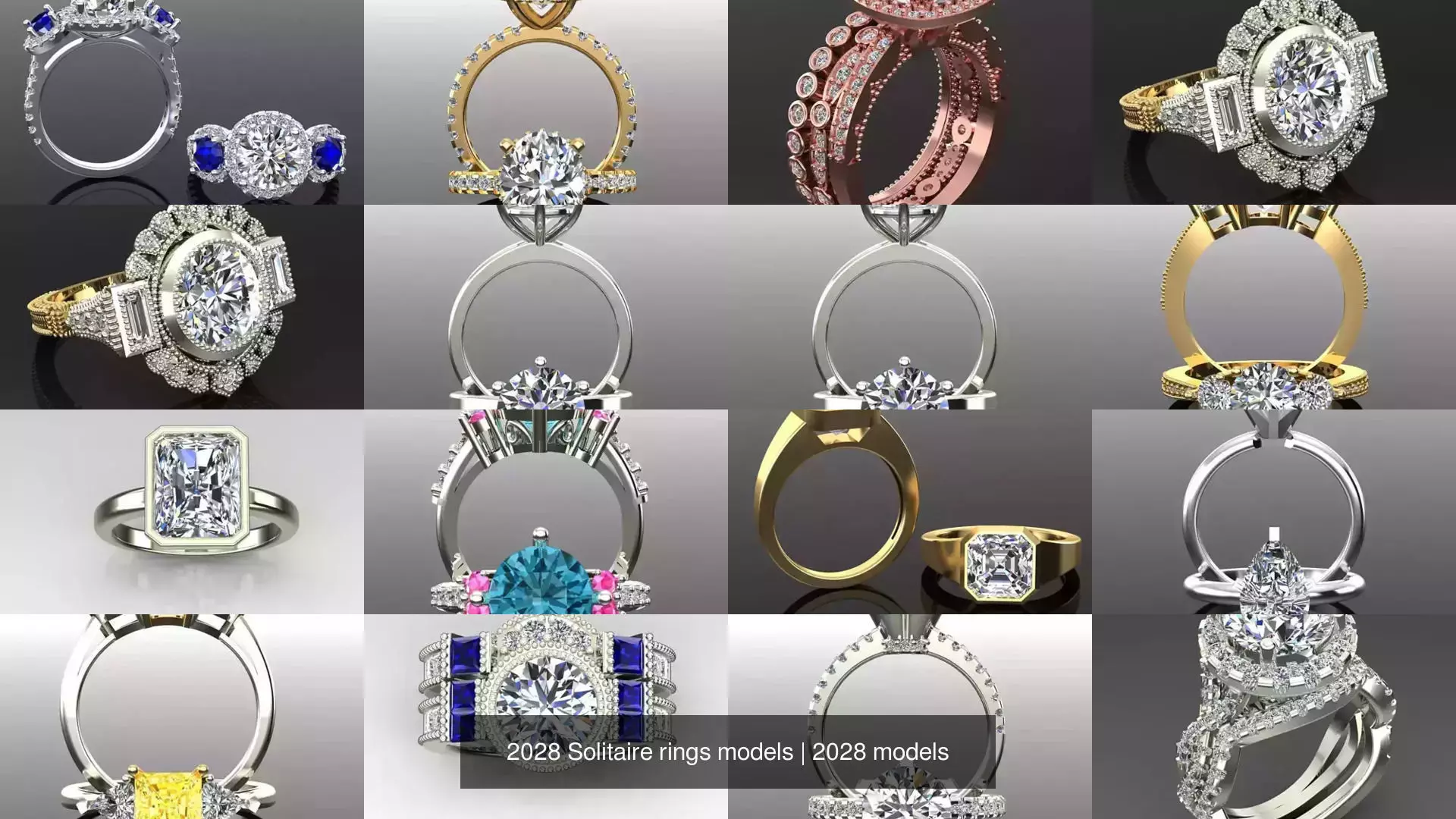 2028 Solitaire rings models 3D Model Collection_589