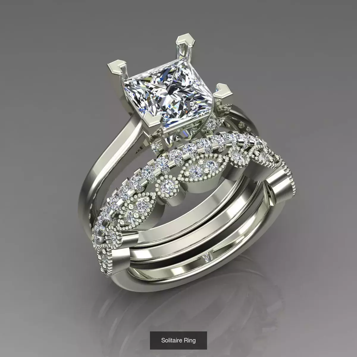 2028 Solitaire rings models 3D Model Collection_281