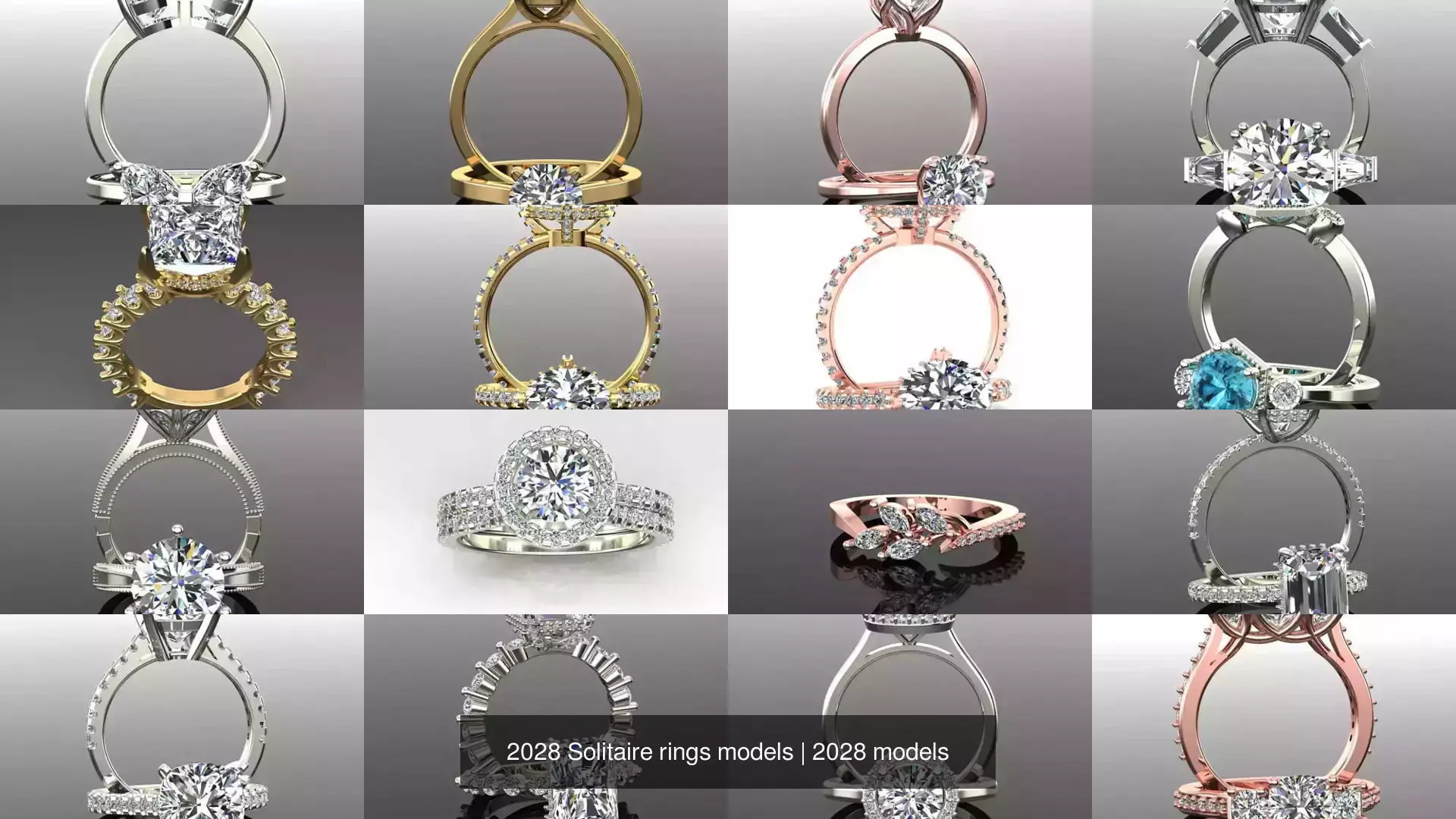 2028 Solitaire rings models 3D Model Collection_394