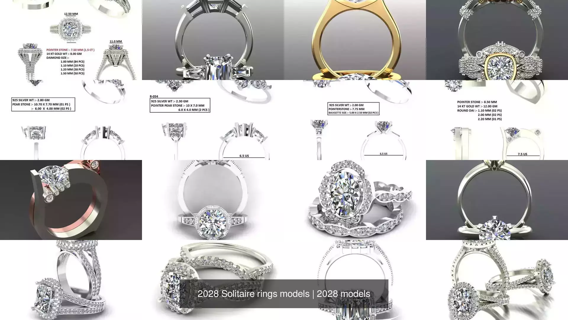 2028 Solitaire rings models 3D Model Collection_465
