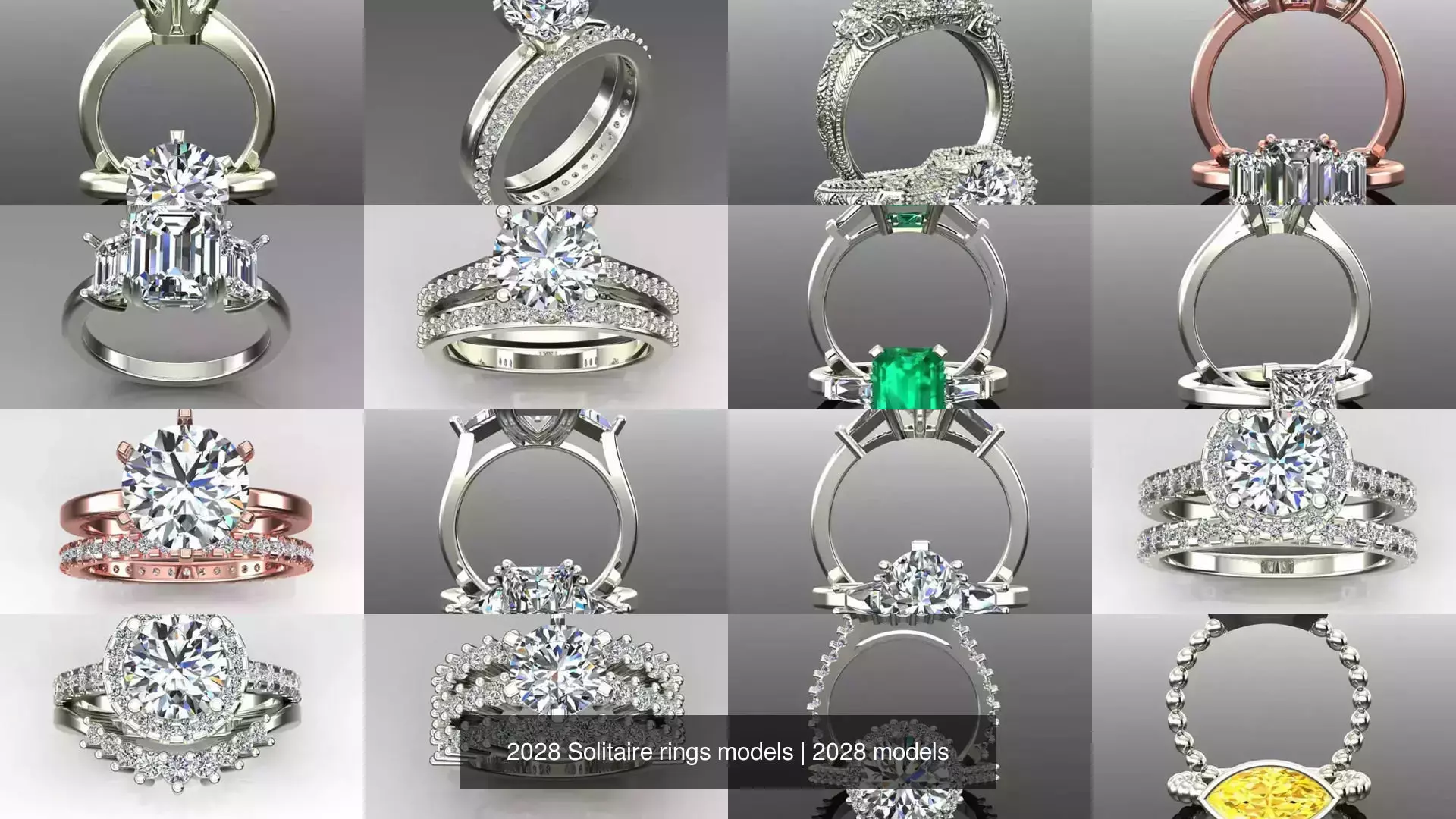 2028 Solitaire rings models 3D Model Collection_340