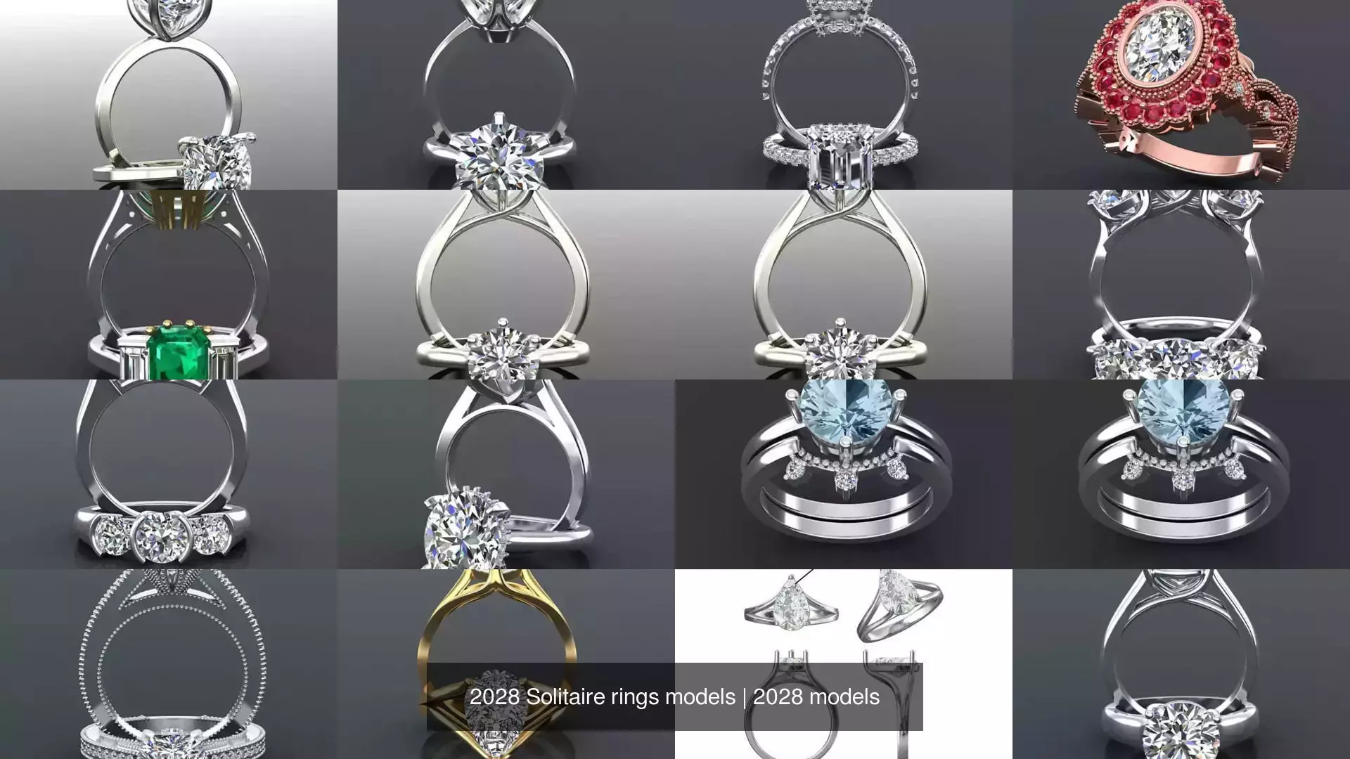 2028 Solitaire rings models 3D Model Collection_497