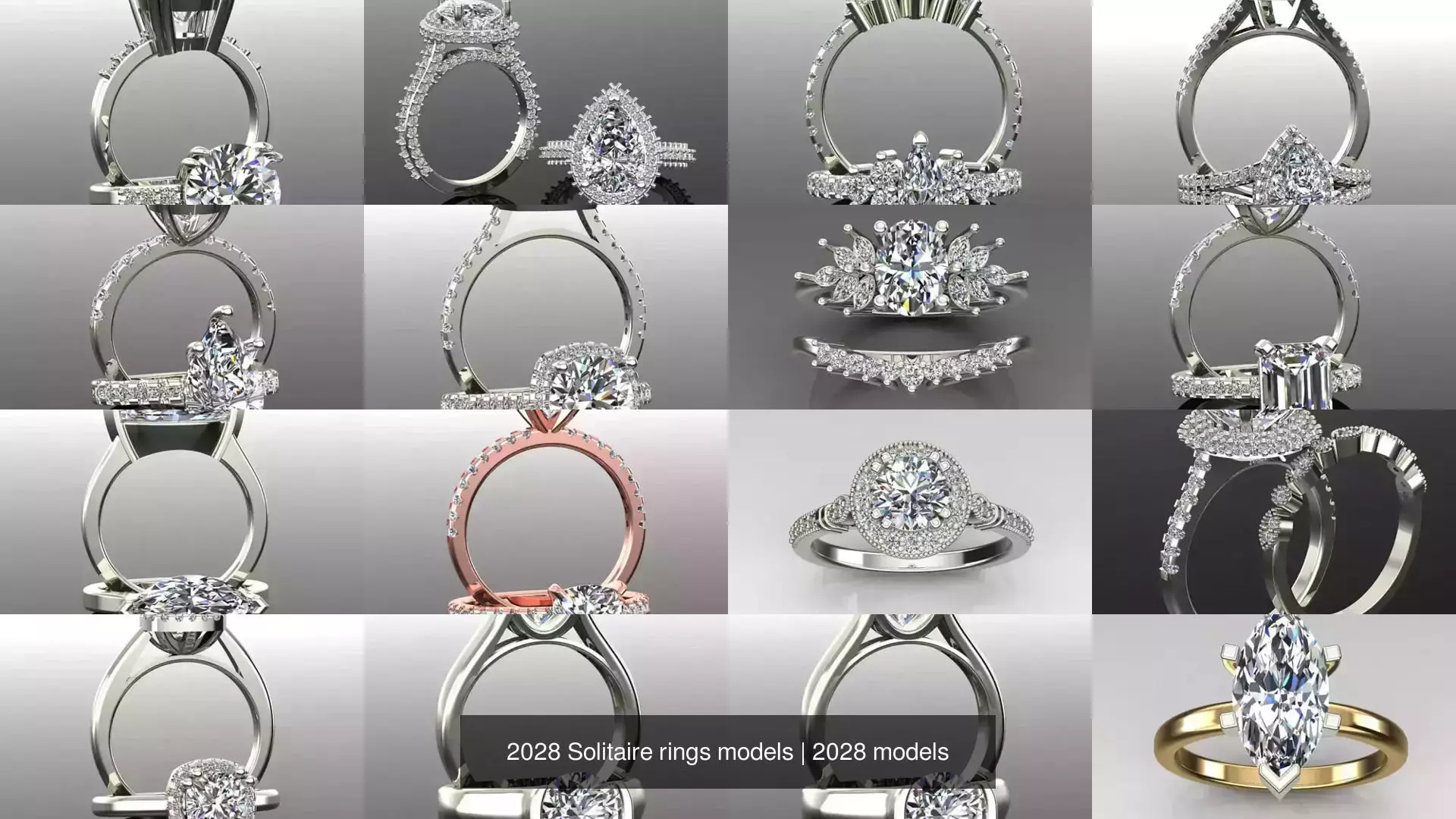 2028 Solitaire rings models 3D Model Collection_423