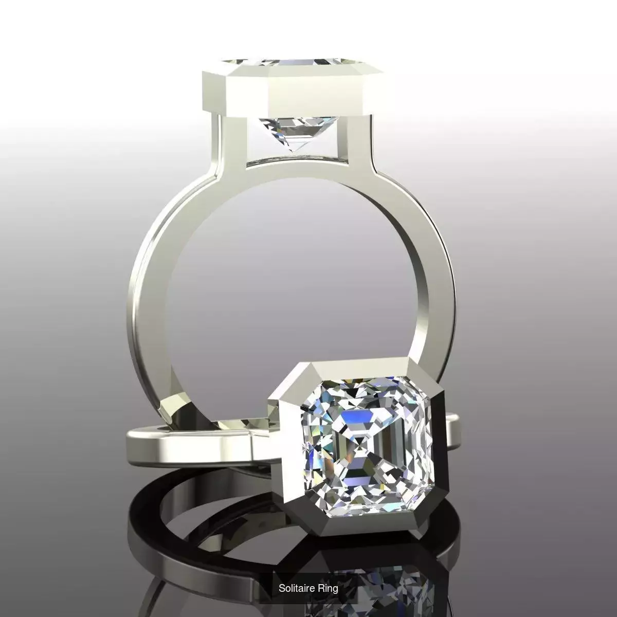 2028 Solitaire rings models 3D Model Collection_441