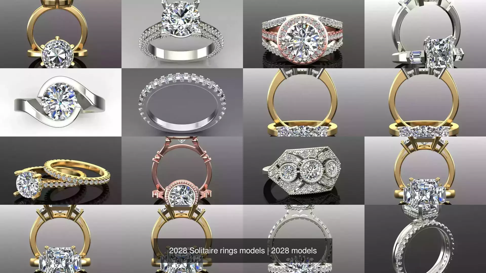 2028 Solitaire rings models 3D Model Collection_594