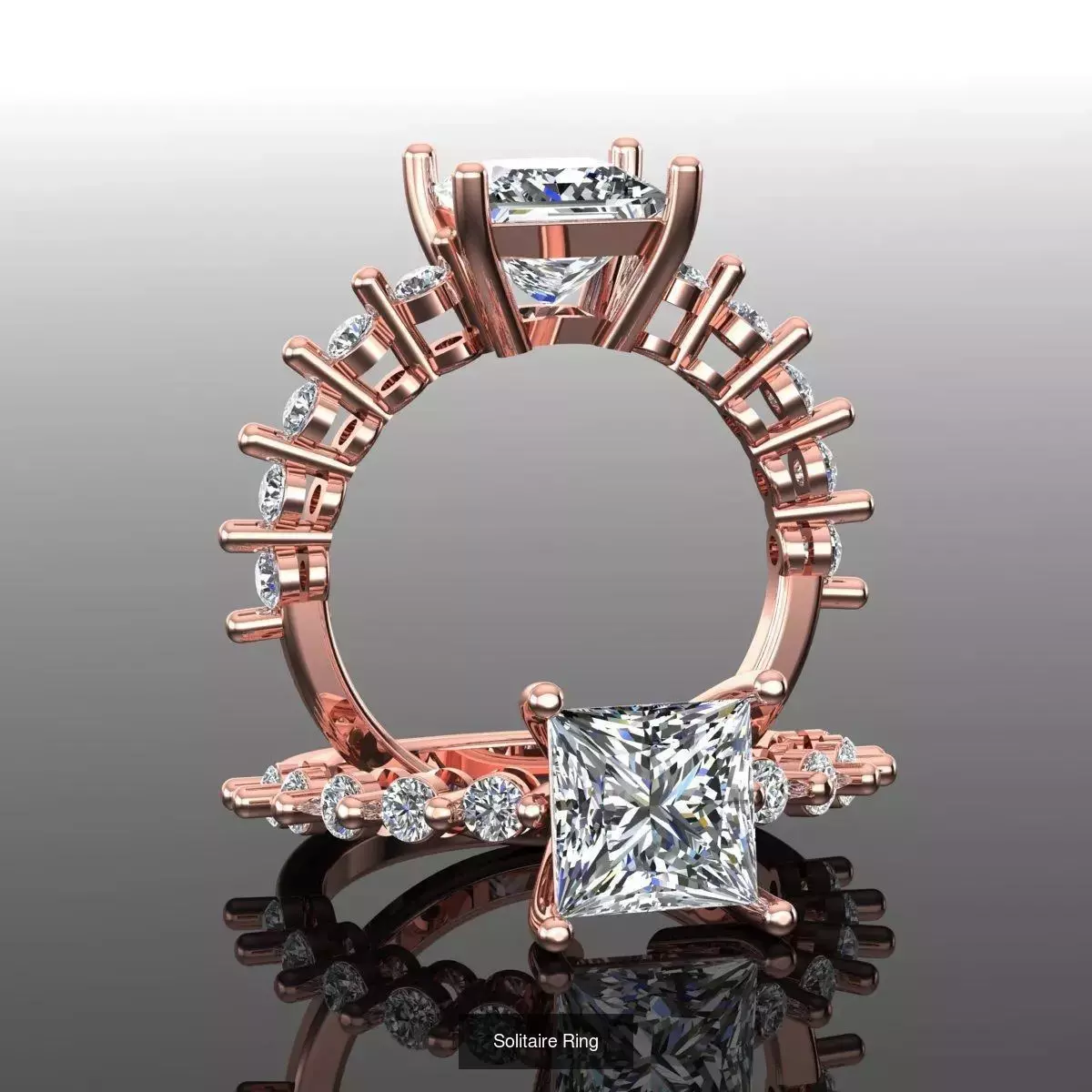 2028 Solitaire rings models 3D Model Collection_298