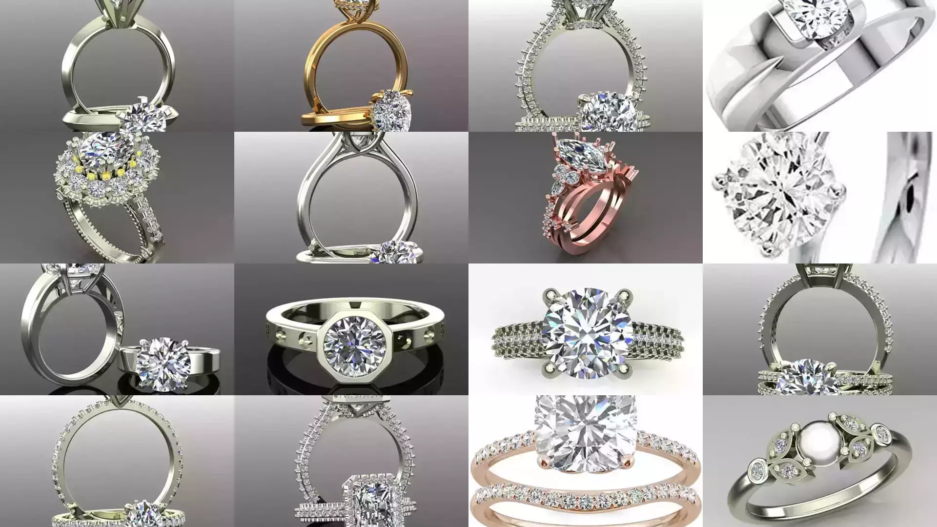 2028 Solitaire rings models 3D Model Collection_108