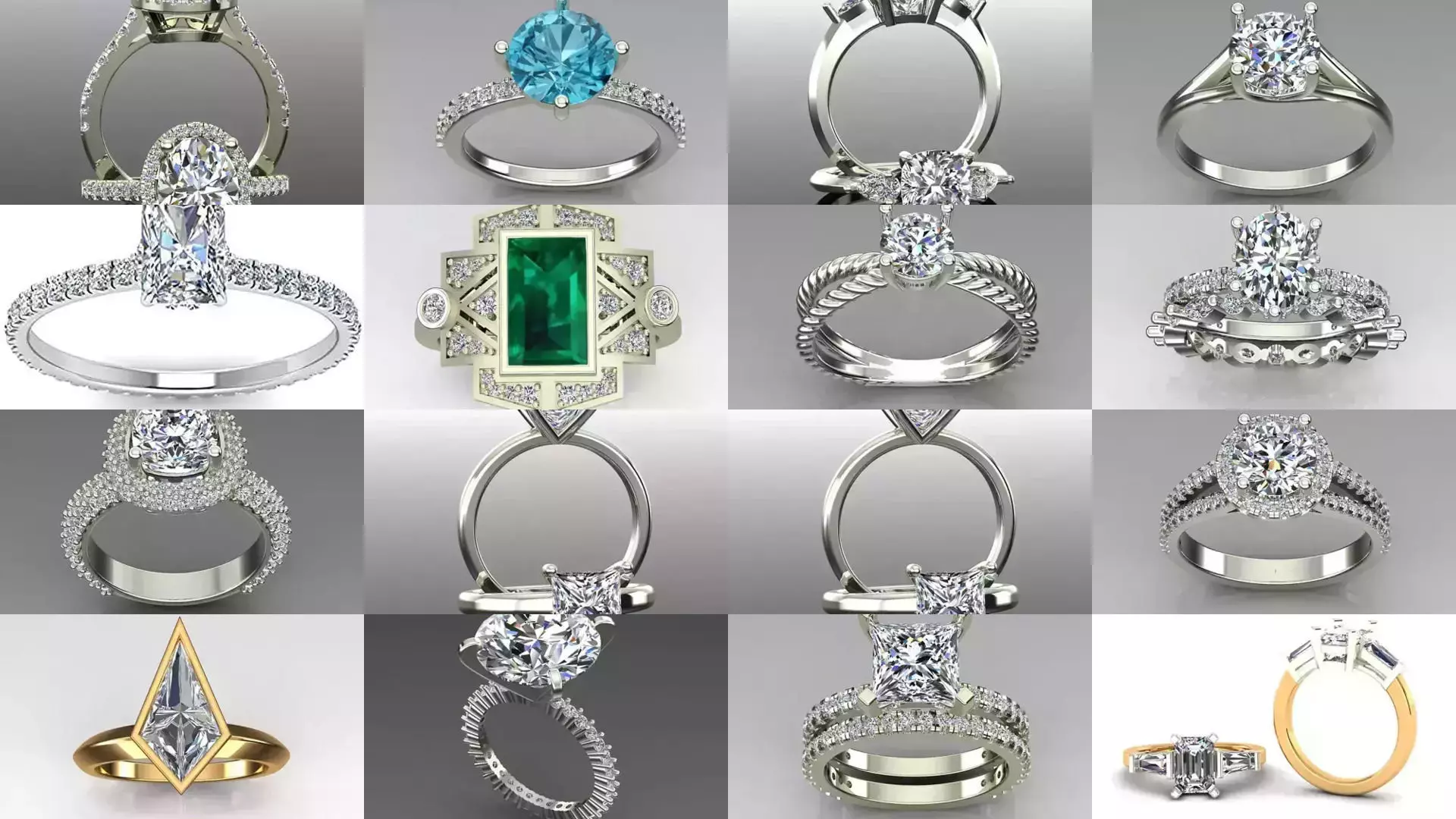 2028 Solitaire rings models 3D Model Collection_188