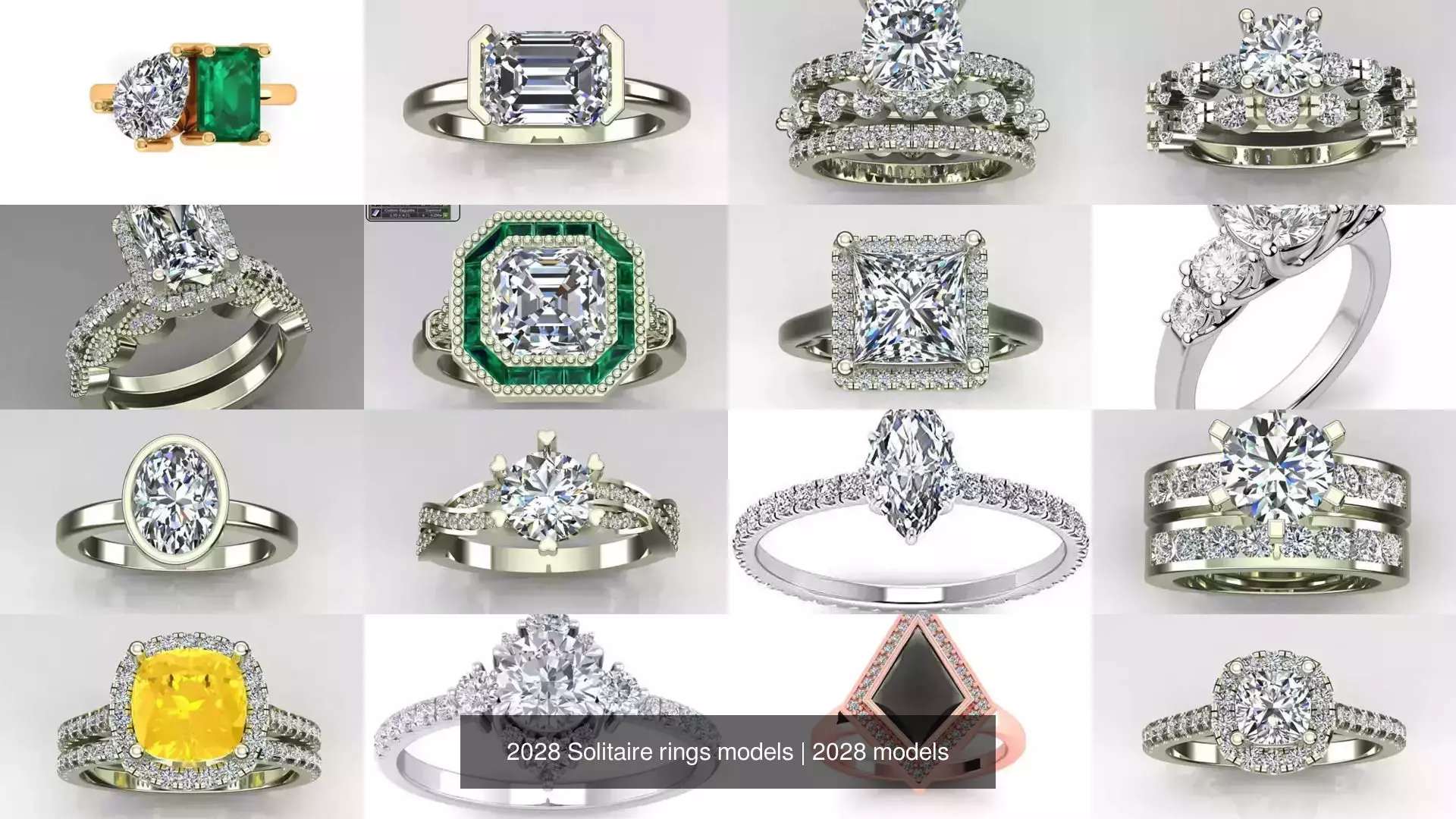 2028 Solitaire rings models 3D Model Collection_106