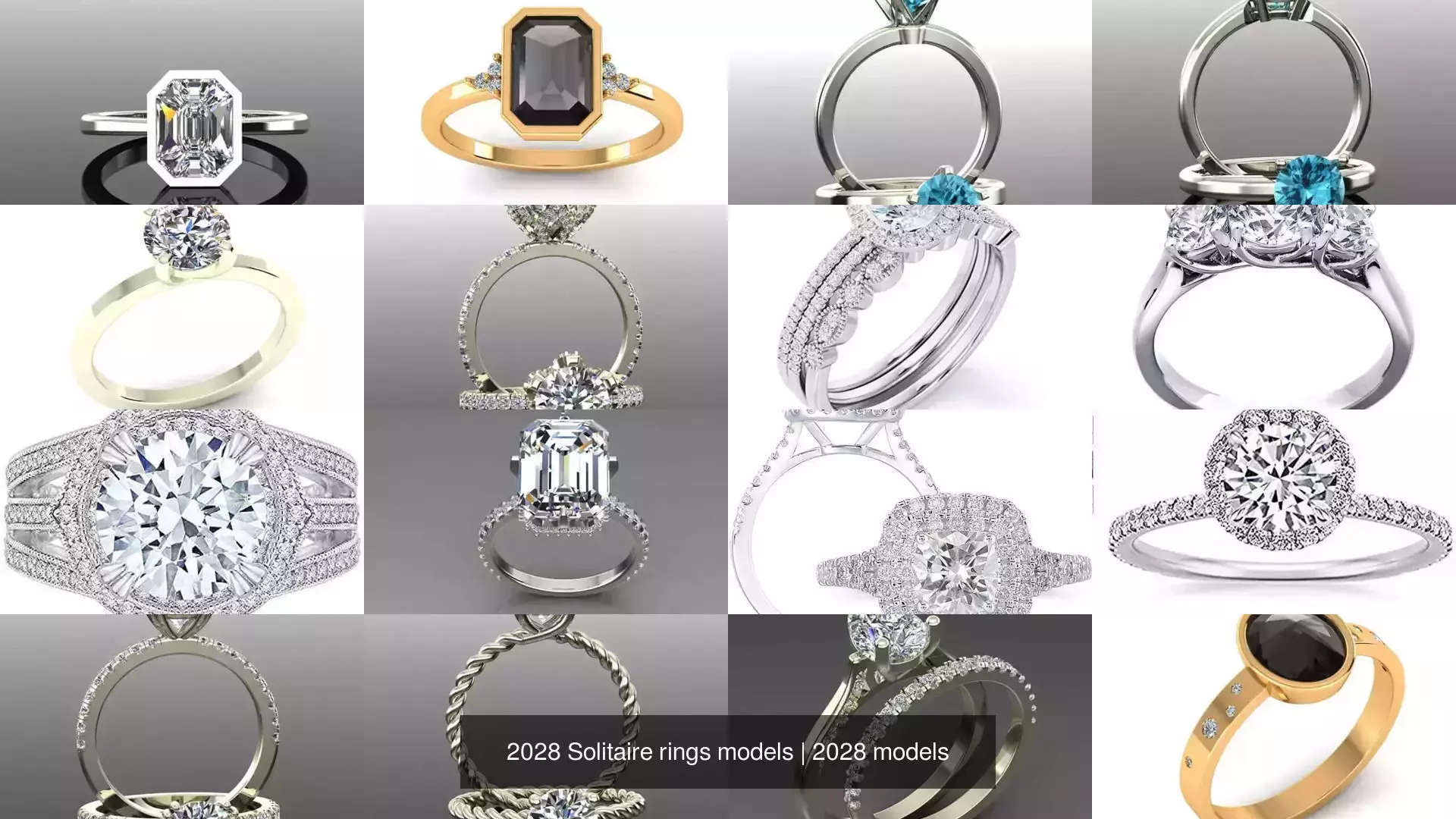 2028 Solitaire rings models 3D Model Collection_70
