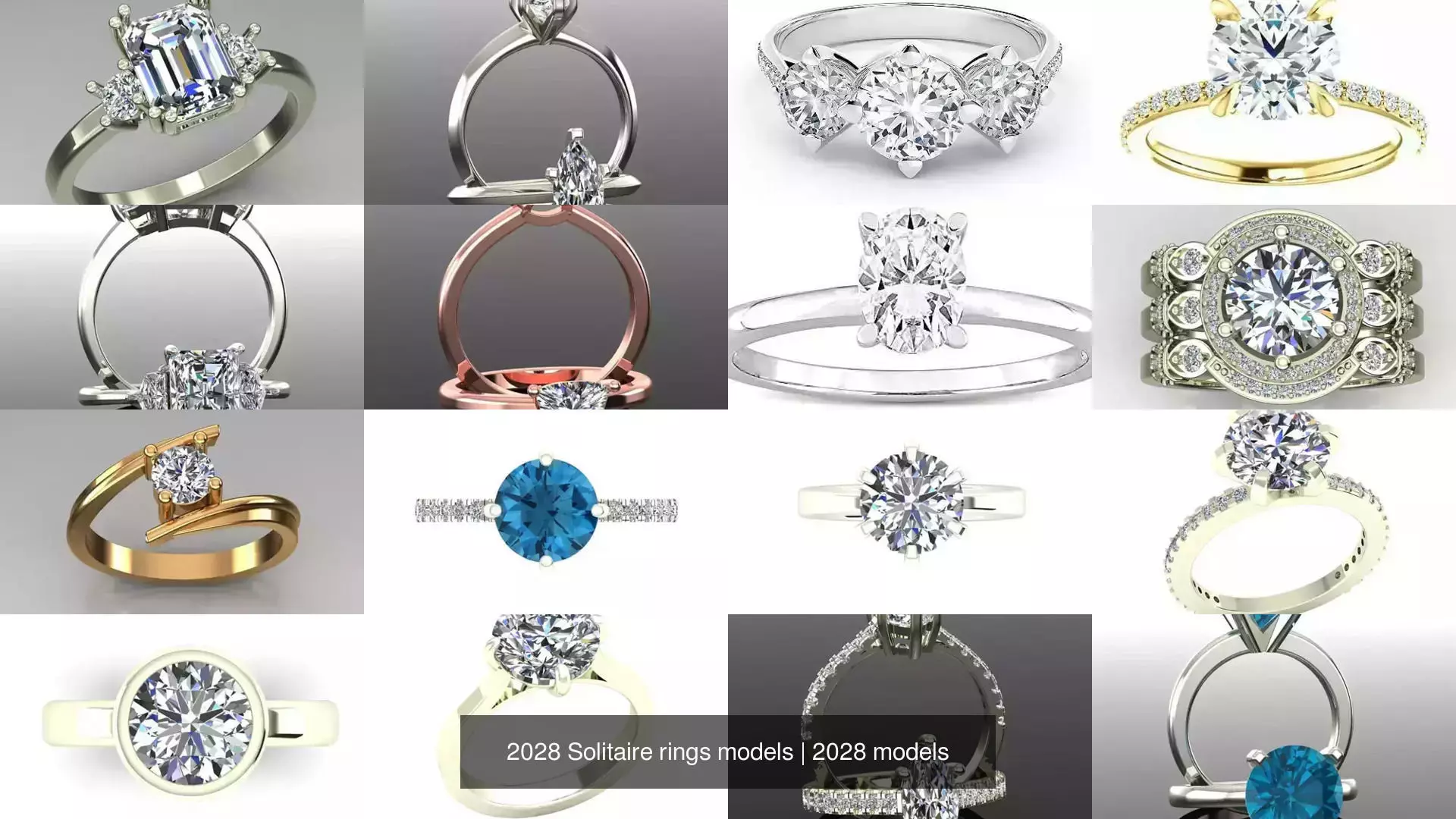 2028 Solitaire rings models 3D Model Collection_91