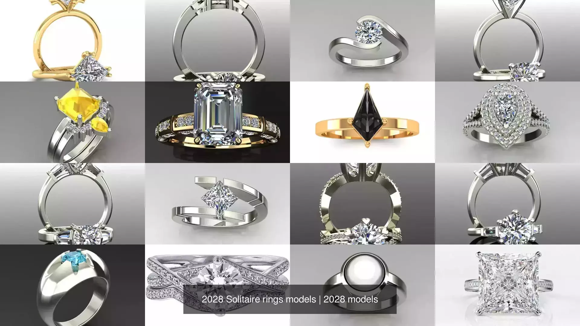 2028 Solitaire rings models 3D Model Collection_66