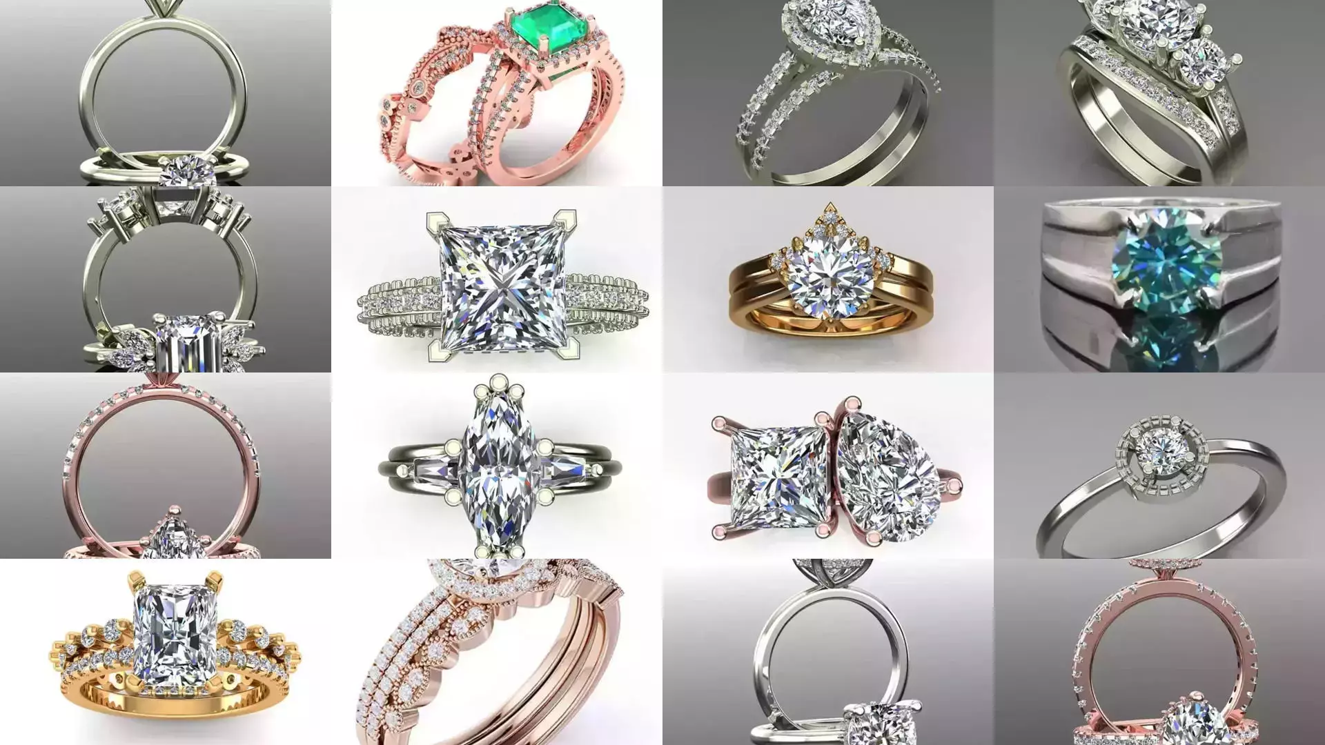 2028 Solitaire rings models 3D Model Collection_93