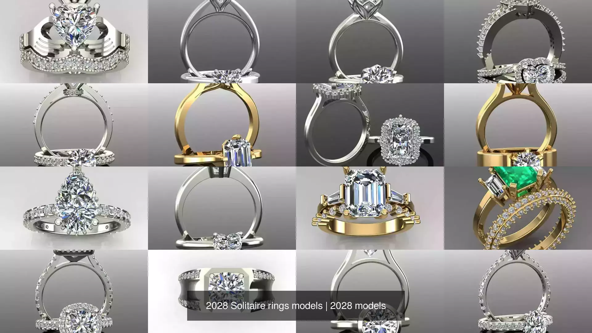 2028 Solitaire rings models 3D Model Collection_455
