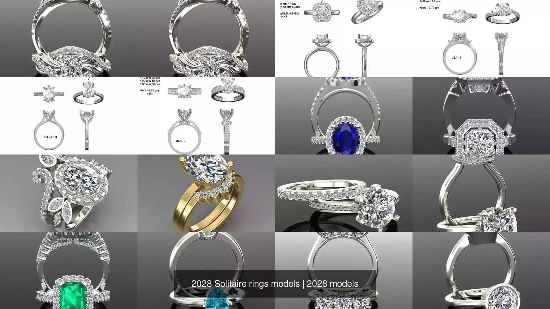 2028 Solitaire rings models 3D Model Collection_261