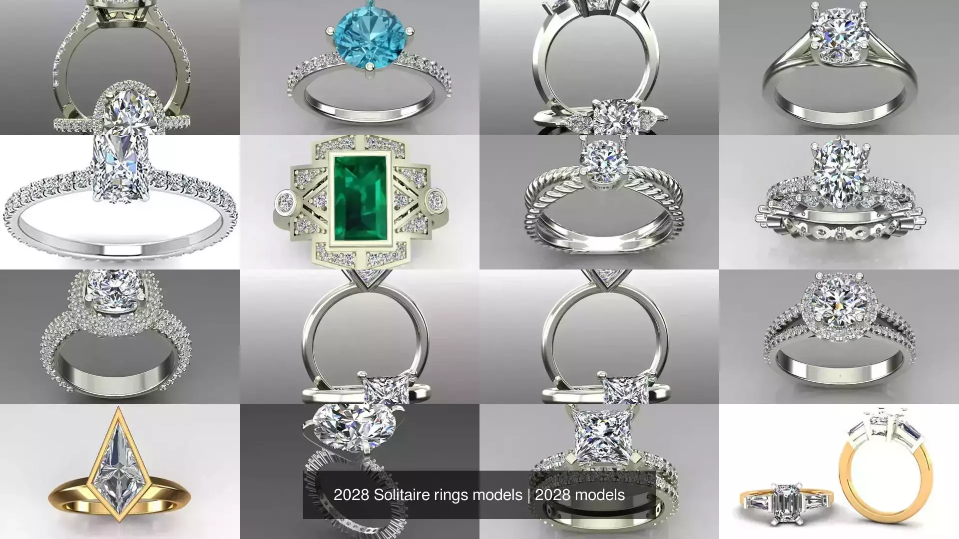 2028 Solitaire rings models 3D Model Collection_121