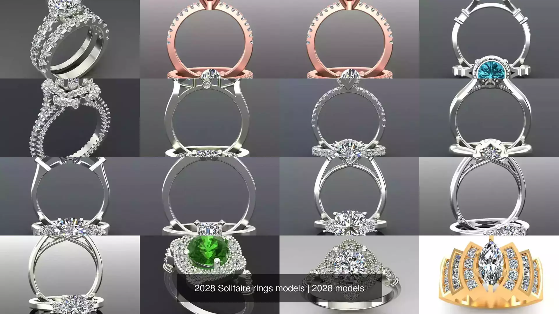 2028 Solitaire rings models 3D Model Collection_517