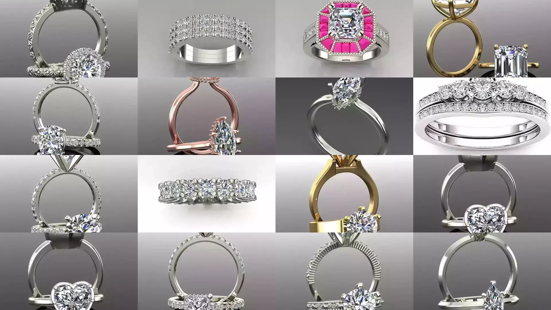 2028 Solitaire rings models 3D Model Collection_68