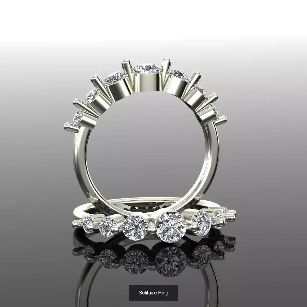 2028 Solitaire rings models 3D Model Collection_293