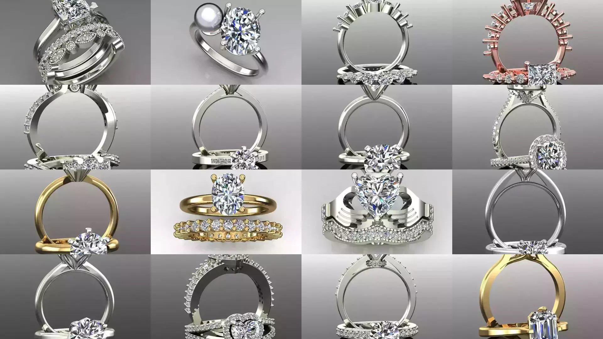 2028 Solitaire rings models 3D Model Collection_0