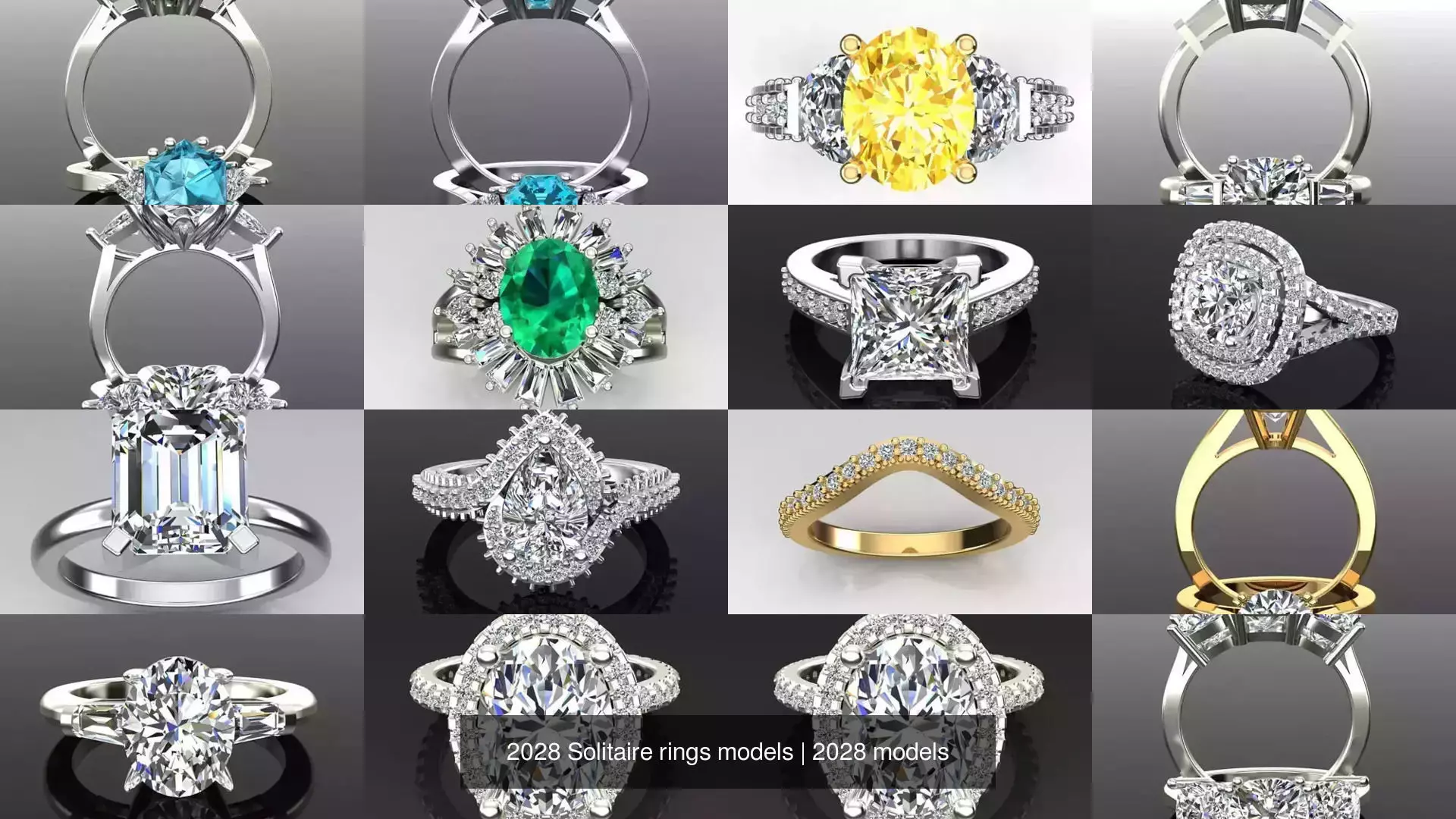 2028 Solitaire rings models 3D Model Collection_559
