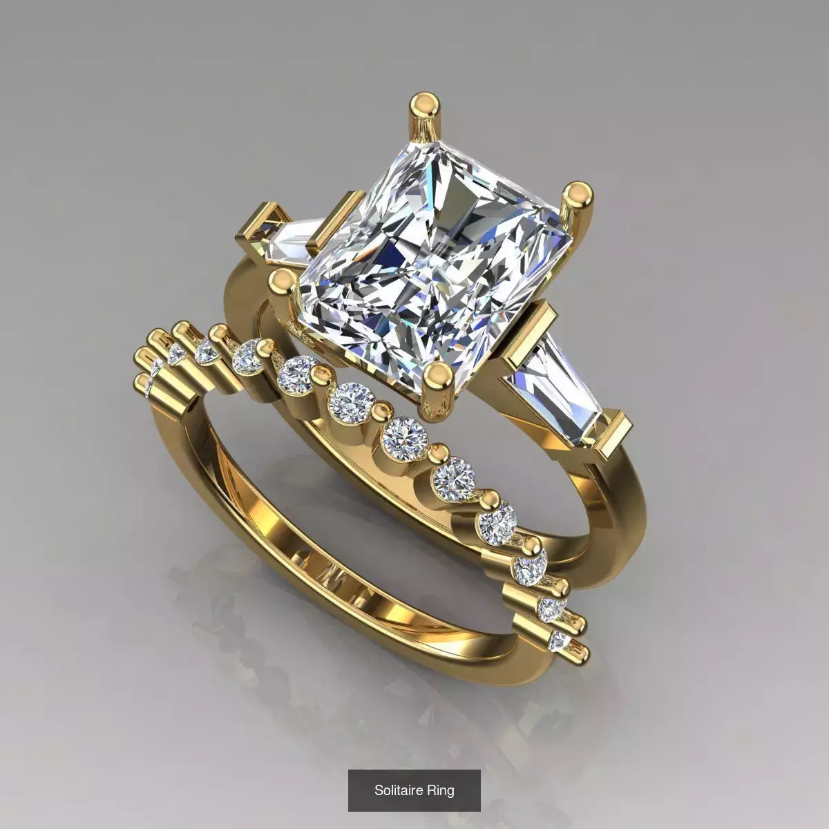 2028 Solitaire rings models 3D Model Collection_386