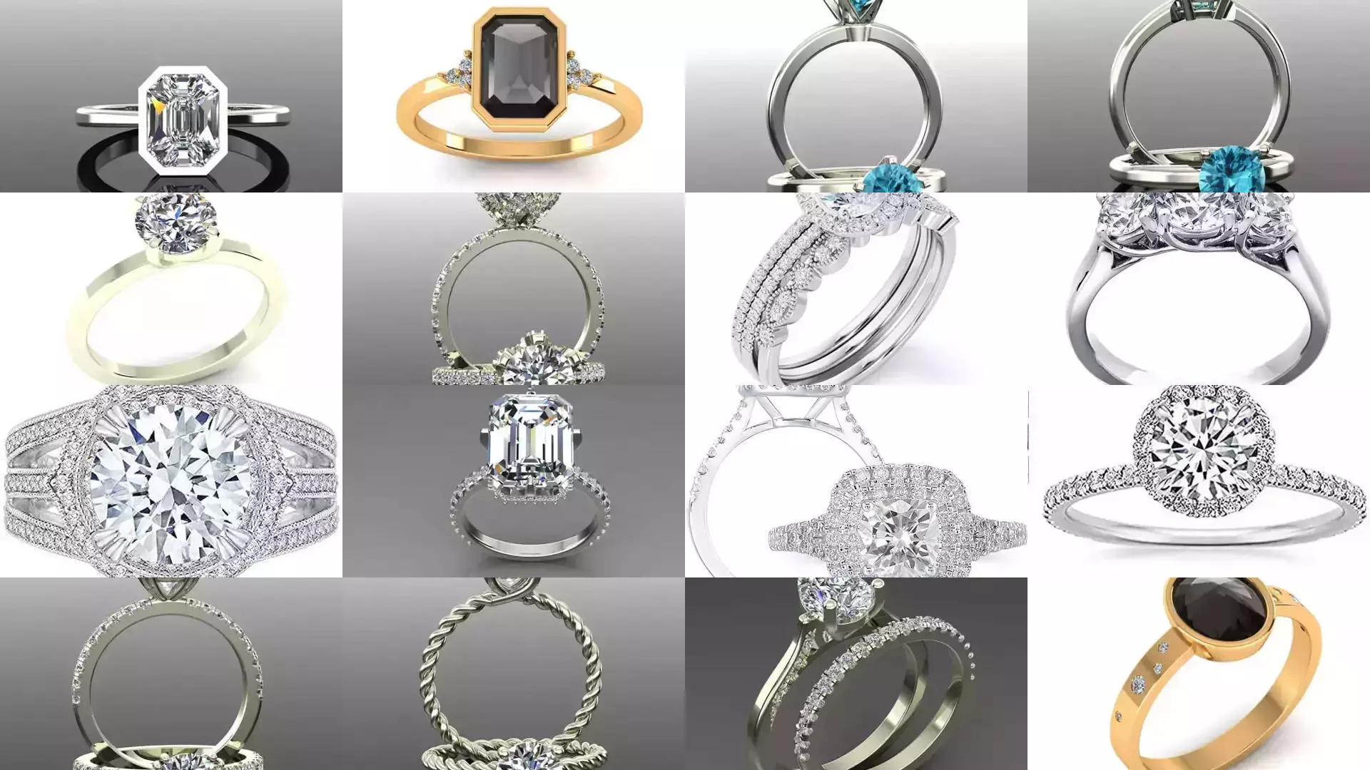 2028 Solitaire rings models 3D Model Collection_138