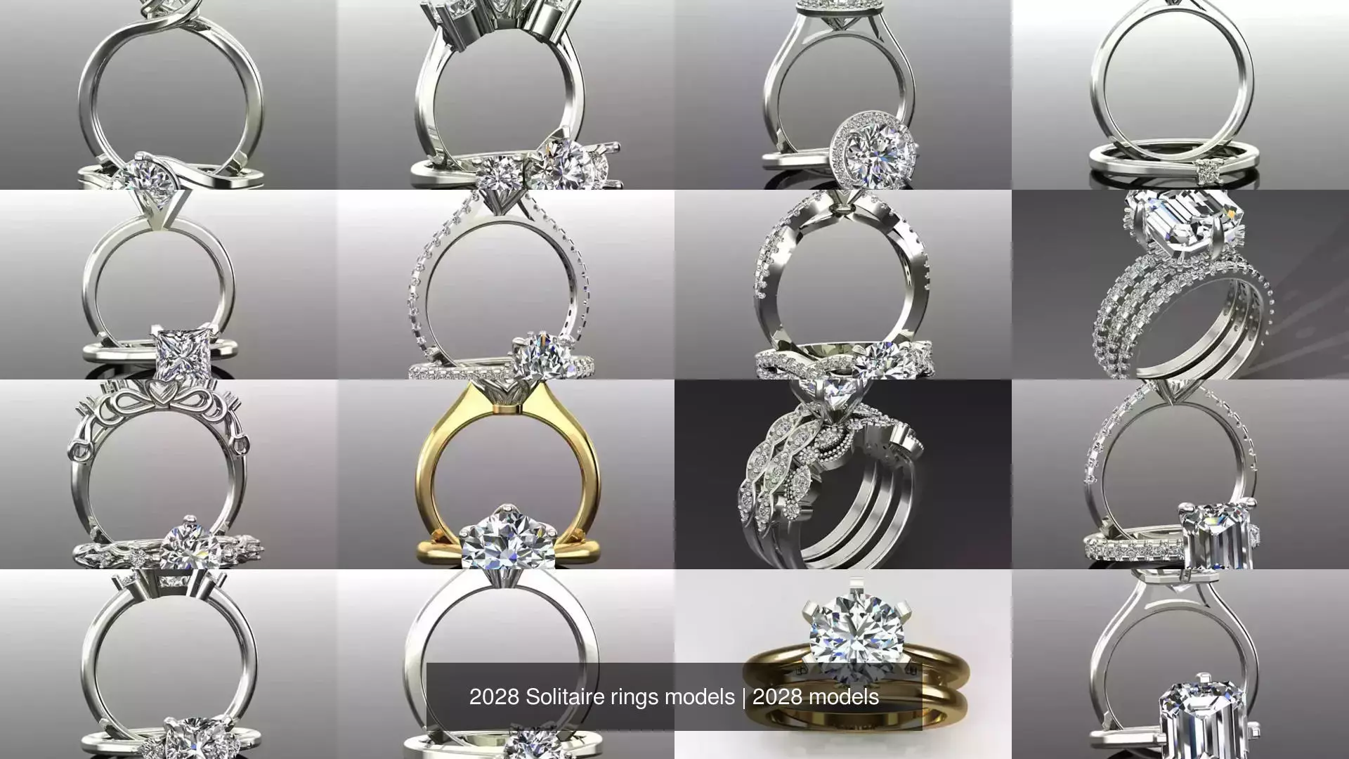 2028 Solitaire rings models 3D Model Collection_438