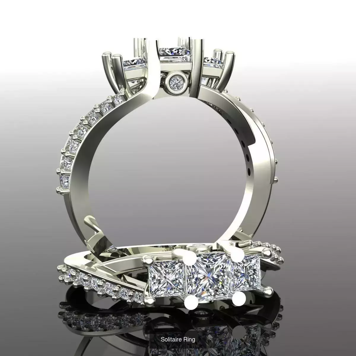 2028 Solitaire rings models 3D Model Collection_304