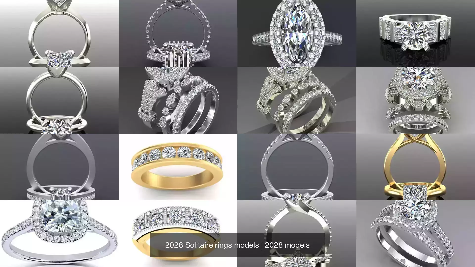 2028 Solitaire rings models 3D Model Collection_538