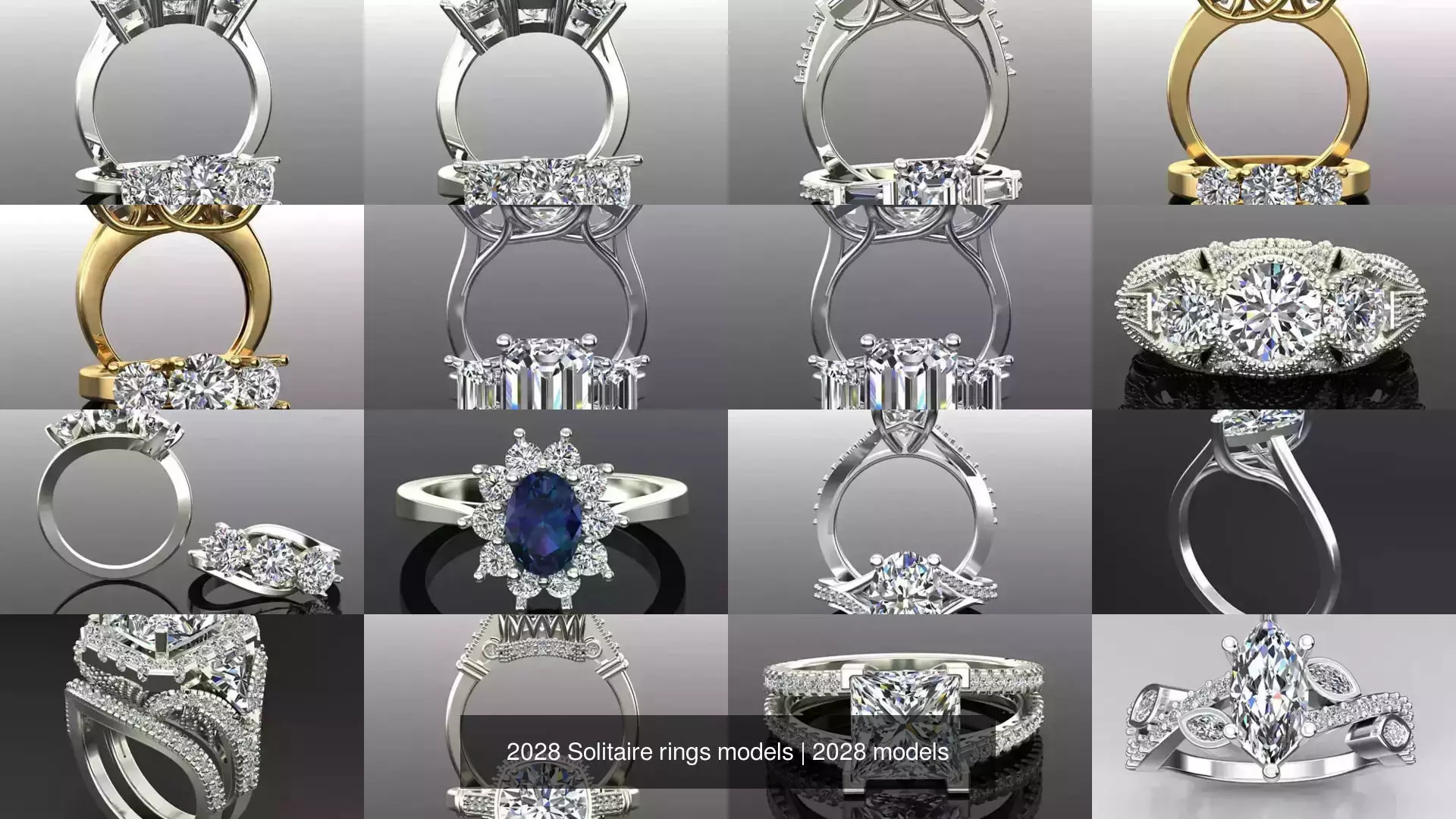 2028 Solitaire rings models 3D Model Collection_562