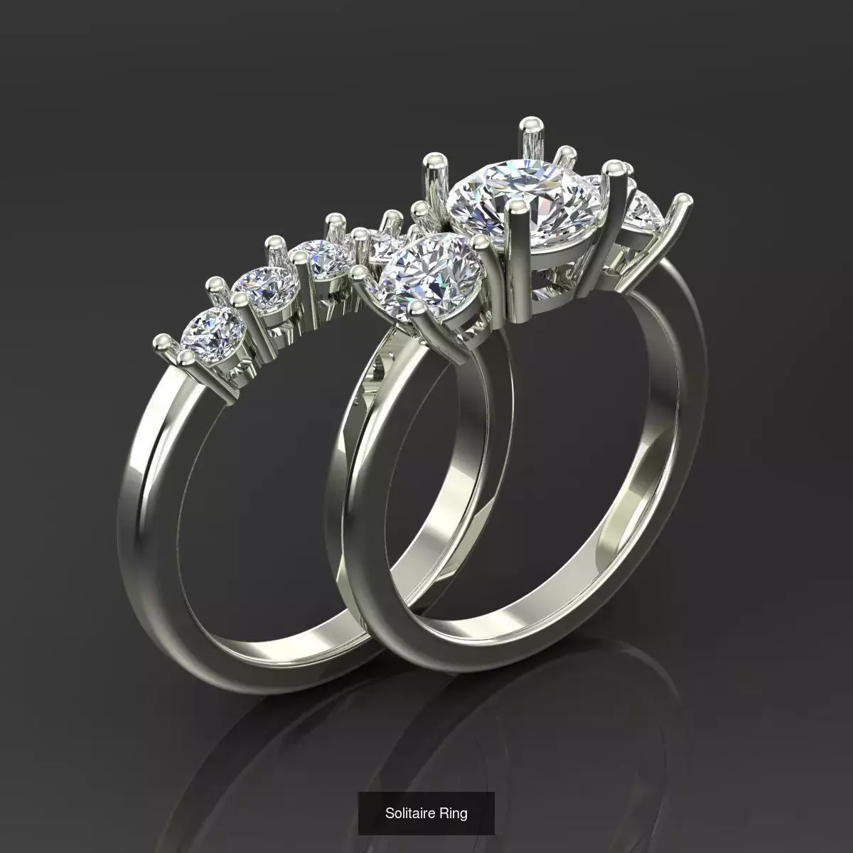 2028 Solitaire rings models 3D Model Collection_251