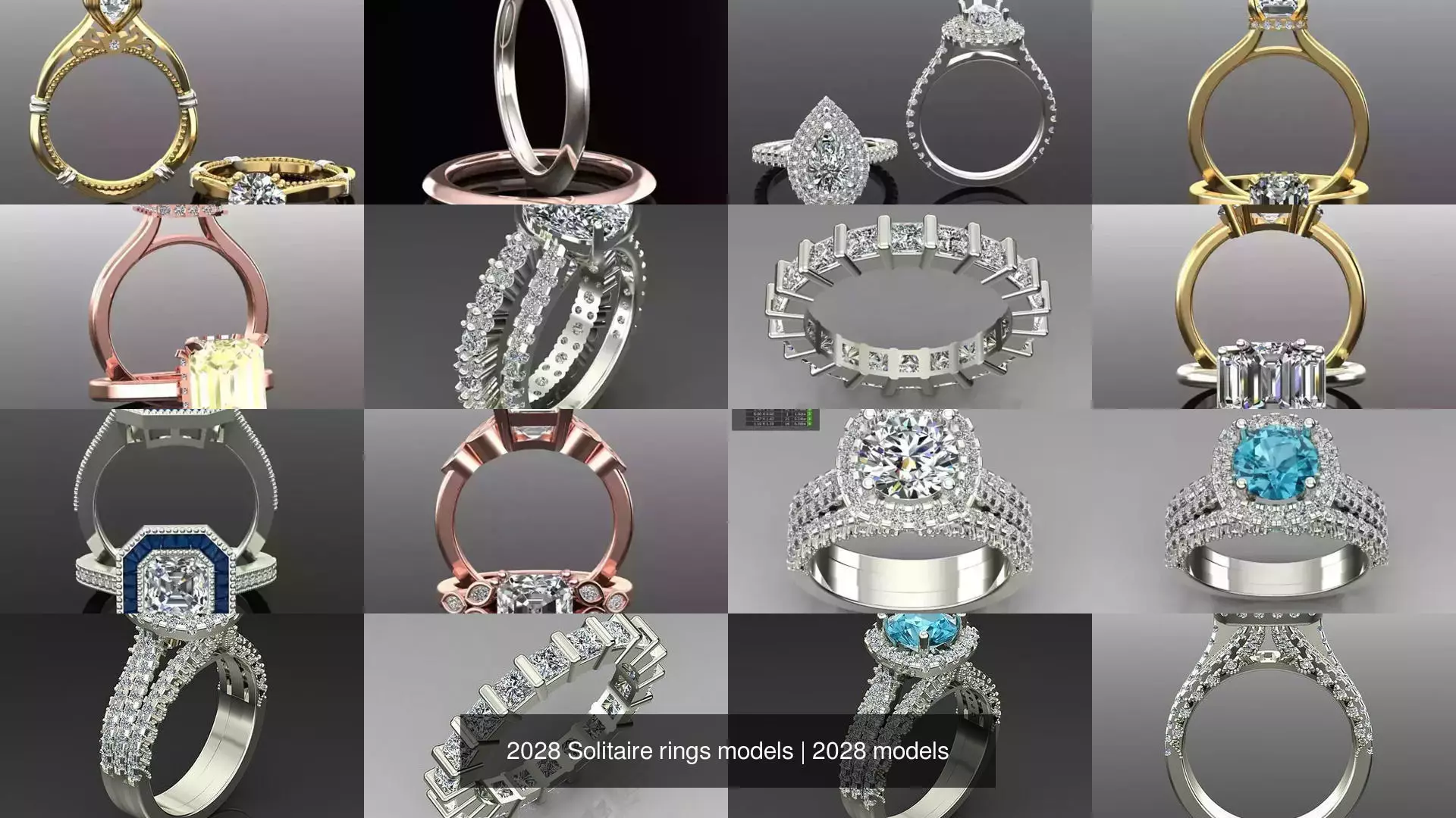 2028 Solitaire rings models 3D Model Collection_617