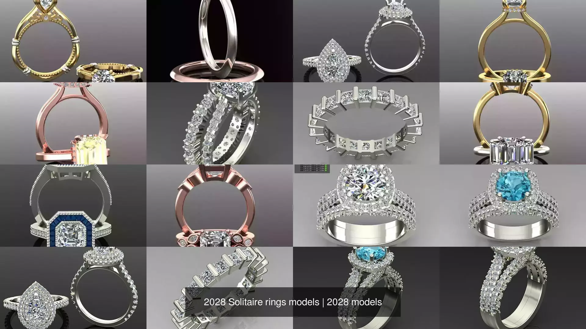 2028 Solitaire rings models 3D Model Collection_616