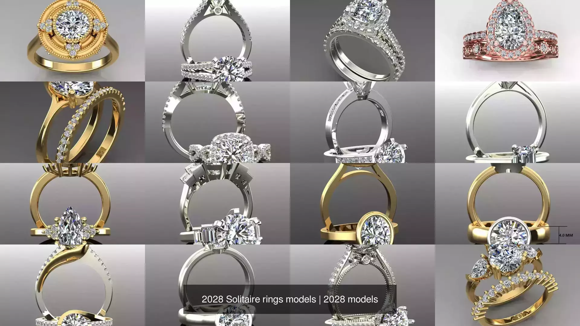 2028 Solitaire rings models 3D Model Collection_300