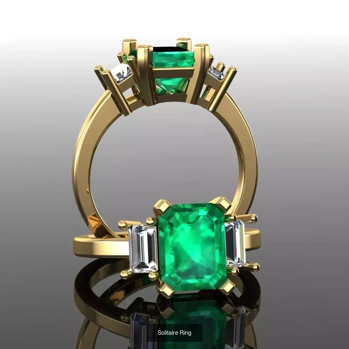 2028 Solitaire rings models 3D Model Collection_396